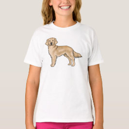 Gul Golden Retriever Söt Tecknad Hund Konst T Shirt