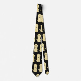 Gul Goldendoodle Design Valfri bakgrundsfärg Slips