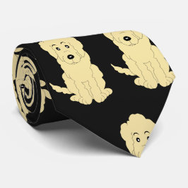 Gul Goldendoodle Design Valfri bakgrundsfärg Slips