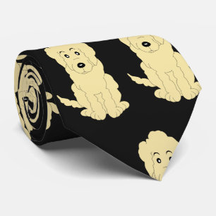Gul Goldendoodle Design Valfri bakgrundsfärg Slips