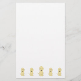 Gul Goldendoodle Hund Design Brevpapper