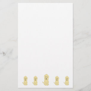 Gul Goldendoodle Hund Design Brevpapper