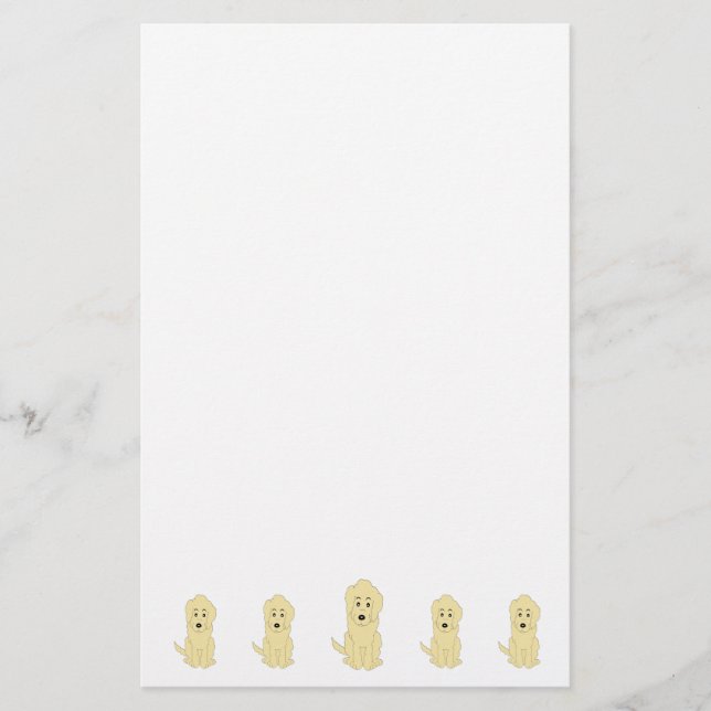 Gul Goldendoodle Hund Design Brevpapper (Framsida)