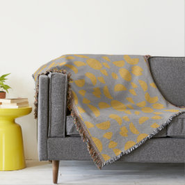 Gul Grå Modern Elegant Geometrisk Tribal Filt