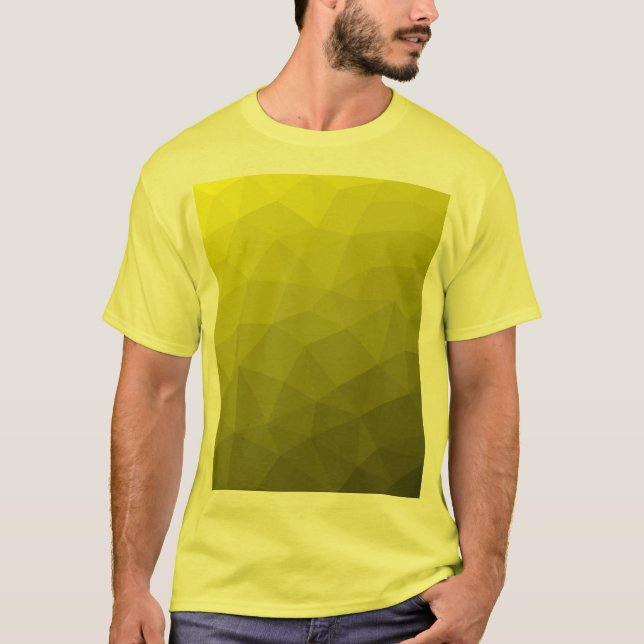 Gul gradient geometrisk nätmönster t shirt (Framsida)
