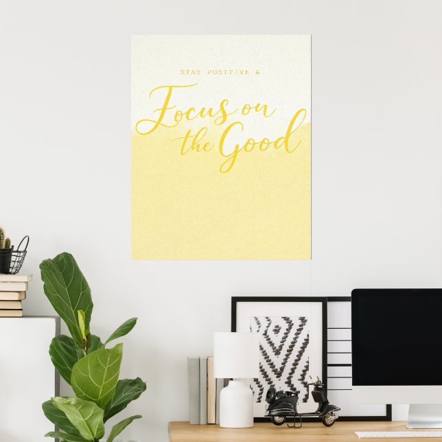 Gul Gradient Positivitetscitat – Minimalistisk Väg Poster (Hemmakontoret)