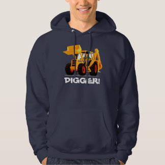 Gul grävareanpassningsbarkonstruktion hoodie