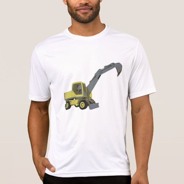 Gul grävmaskin entreprenadmaskiner t shirt (Framsida)
