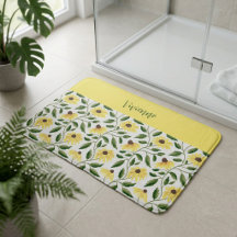 Gul Grön Akvarell Vildblomma Monogram