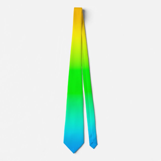 Gul Grön Blå Gradient Slip Modernt Livlig  Slips (Framsida)