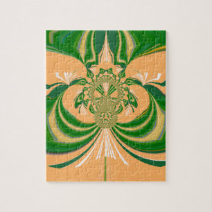 Gul Grön Design. Pussel