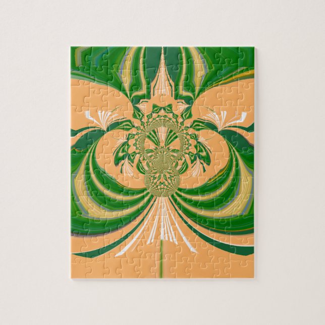 Gul Grön Design. Pussel (Vertikal)