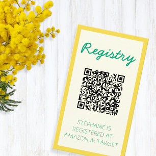 Gul & Grön Fresh Gift Registry Bröllopsdusch Tilläggskort