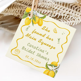 Gul Grön Huvudpress Bröllopsdusch Citron Gåvor Etiketter