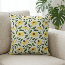 Gul Grön Solros Vattenfärg Vildblomma