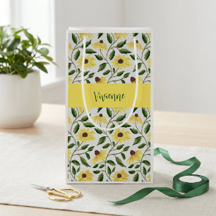 Gul Grön Vildblomma Akvarell Monogram