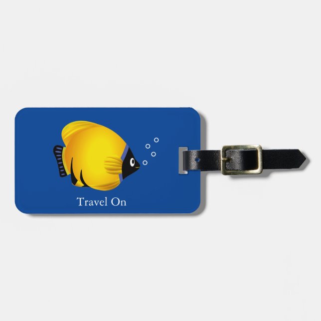 Gul Guld Fisk Personlig Bagagebricka (Horisontell Framsida)