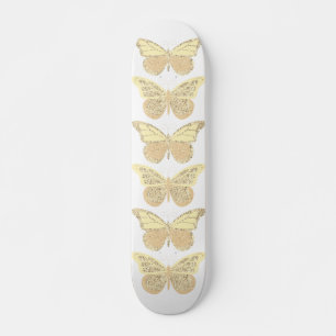 Gul Guld Glitter Fjärilar Skateboard