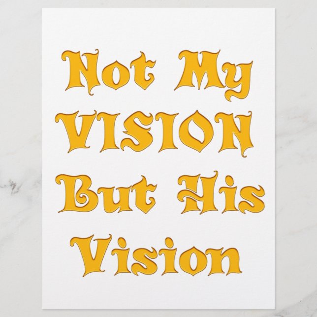 Gul Guld "Inte Min Vision Utan Hans Vision" | Ins (Framsida)