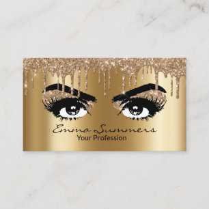 Gul Guld Ögonbryn Ögonfrans Glitter Smink Ögon Visitkort