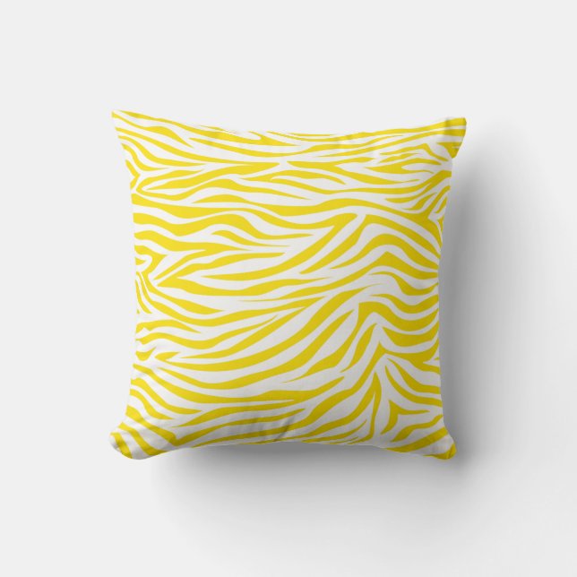 Gul Guld Safari Zebra Kudde (Framsida)