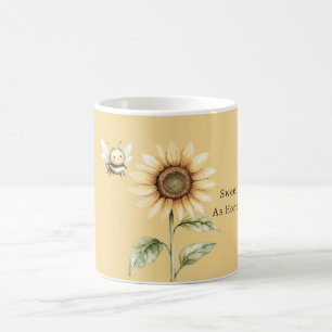 Gul guld söt som honung solrosbi kaffemugg