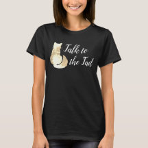 Gul Gult Katt Abstrakt Prata Med Svansen T-Shirt