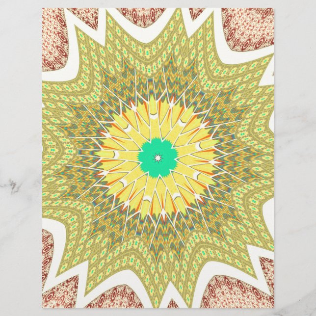 Gul gyllene afrikansk etnisk stam-mönster (Framsida)