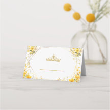 Gul gyllene blomkrans tiara fjäril Quinceañera
