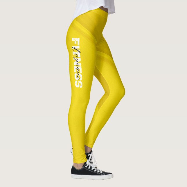 Gul Gym Yoga Träningspass Leggings (Höger)