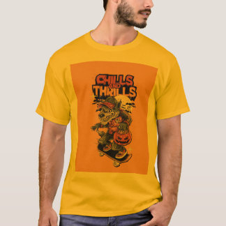 Gul halvärmad T-shirt med vargdesign 