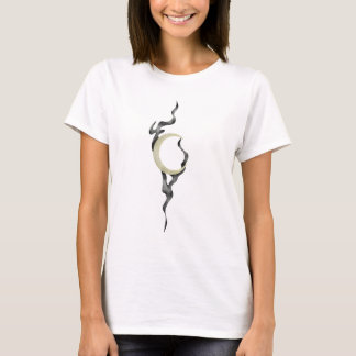 Gul halvmåne med magisk rök akvarell t shirt