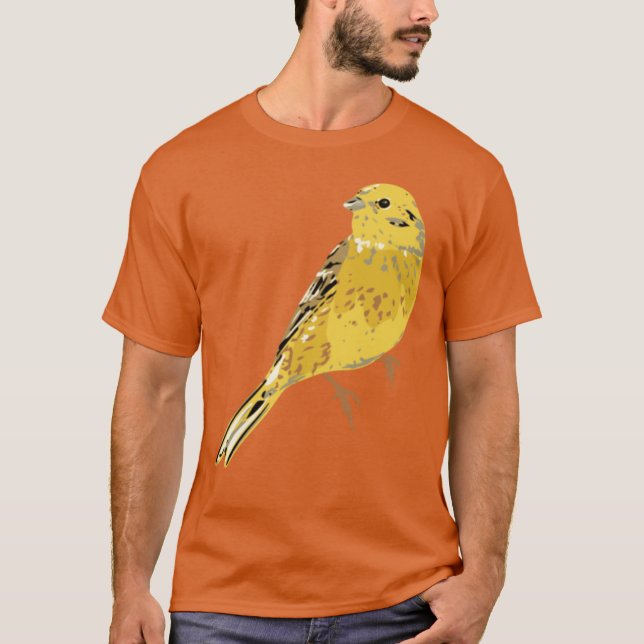 Gul hammarfågelillustration i stor storlek t shirt (Framsida)
