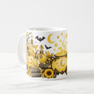 Gul häxgryta & trolldrycks Halloween-mugg Kaffemugg