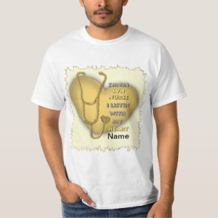 Gul Heart LVN Sjuksköterska T Shirt