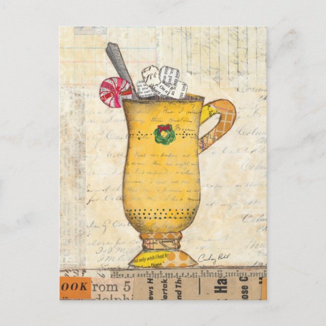 Gul helgdagkopp helg vykort (Framsida)