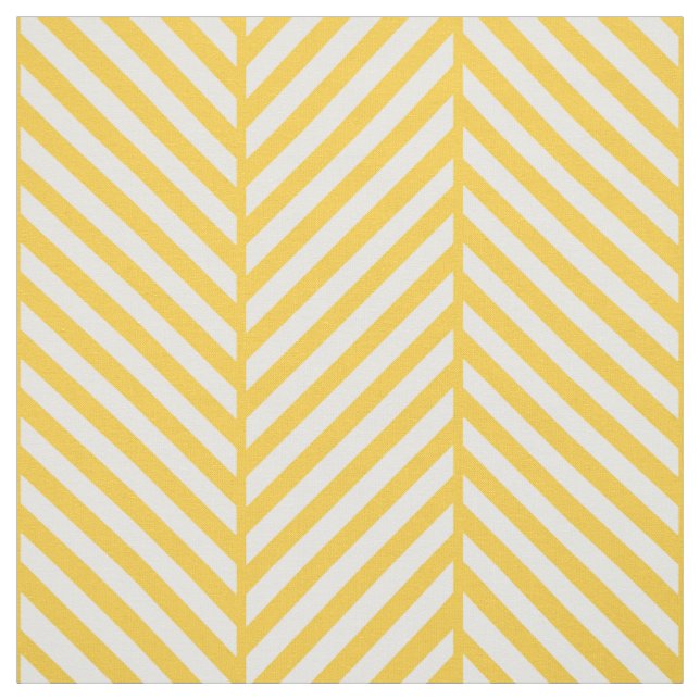 Gul Herringbone Stor Skala Tyg (Provkarta)