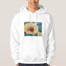 Gul hibiskus-hoodie
