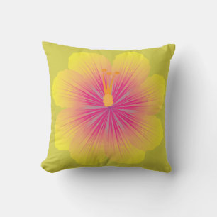 Gul Hibiskus_Illustration Kudde