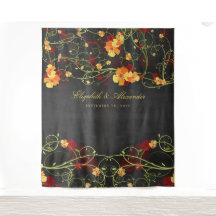 Gul Hibiskus & Svalors Blommiga Bröllopsbakgrund