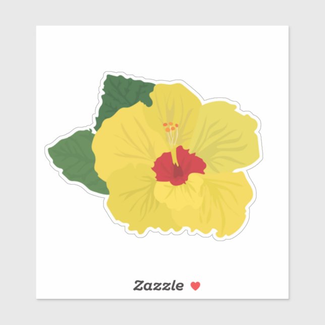Gul Hibiskusblomma dekal (Ark)