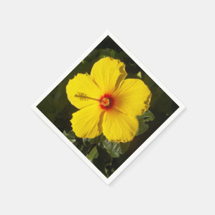 Gul hibiskusblomma pappersservett