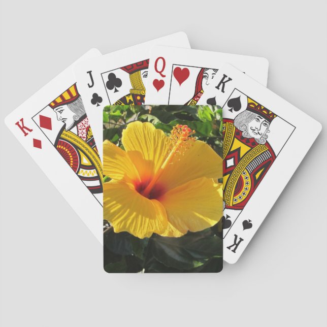 Gul Hibiskusblomma Spel Kort (Baksidan)
