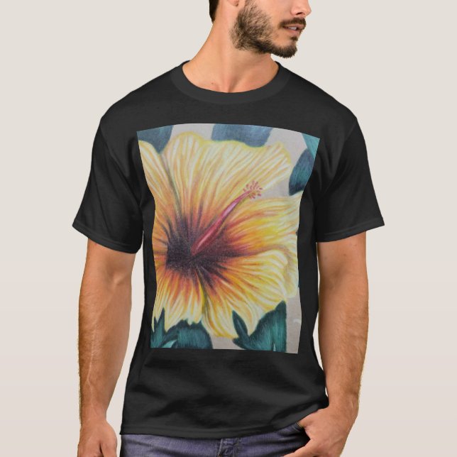 Gul hibiskusklocka t shirt (Framsida)