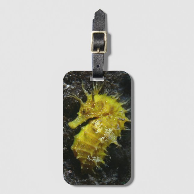 Gul Hippocampus Guttulatus för Seahorse | Bagagebricka (Framsida vertikal)