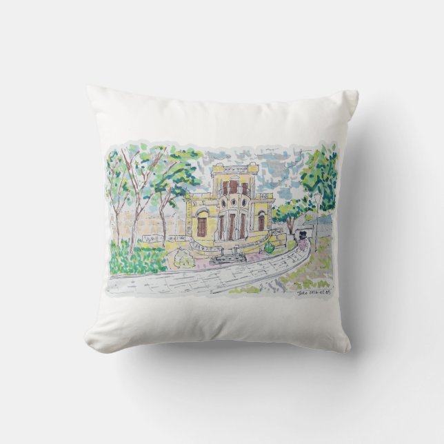 Gul Historisk Villa Kudde (Framsida)