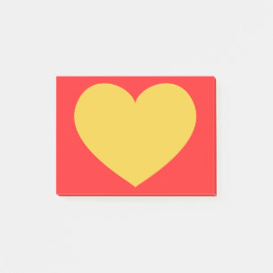 Gul hjärta post-it block
