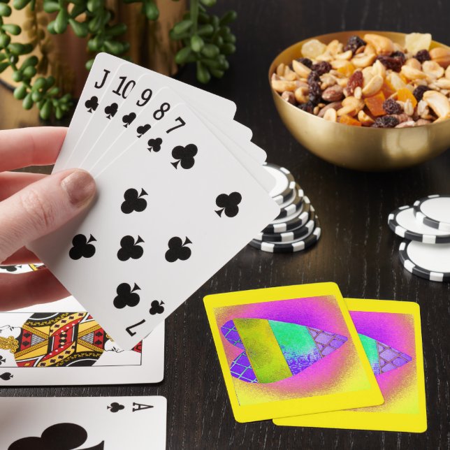 Gul hjärta Psykedelisk Casinokort (På plats)