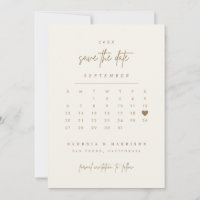 Gul hjärta Spara datum-kalender fotokort