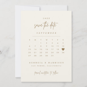 Gul hjärta Spara datum-kalender fotokort Datumet